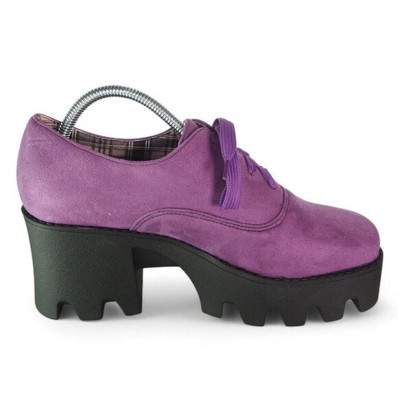Unbranded Square Toe Chunky Heel Platform Oxfords Purple Women's 10 (CN43) - Picture 7 of 11